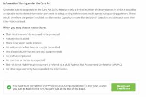 Information Sharing under the Care Act
